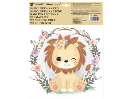 Samolepka na zeď barevná Lev 30 x 42 cm