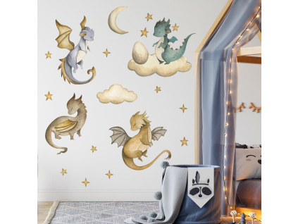 Samolepka na zeď- Draci XL