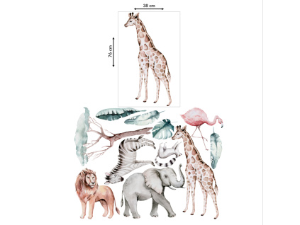 Samolepka na zeď- Zvířata z Afriky XXL