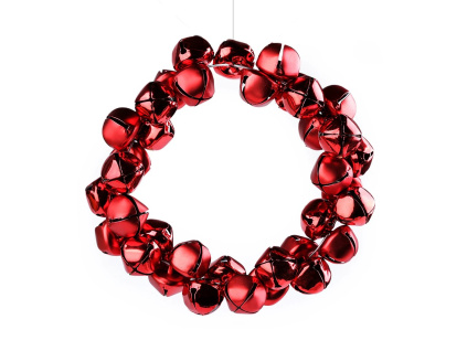 Věneček z rolniček Ø17 cm - mat a lesk - červená