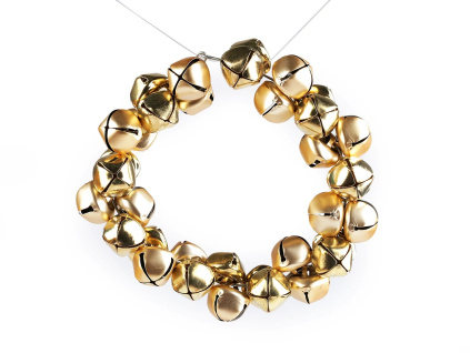 Věneček z rolniček Ø17 cm - mat a lesk - zlatá