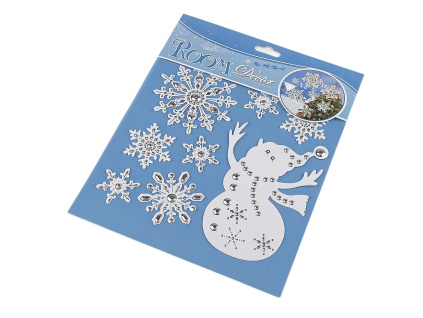 Vánoční samolepky plastické 3D - sněhuláček