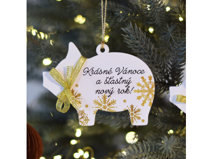 Ozdoba prasátko - Krásné Vánoce a šťastný nový rok!