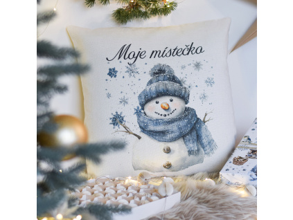 polštář se sněhulákem