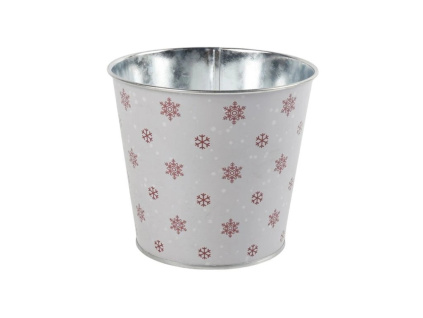 16654 24768 plechovy kvetinac s dekorem vlocek maly