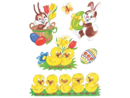 Velikonoční okenní fólie - Zajíček