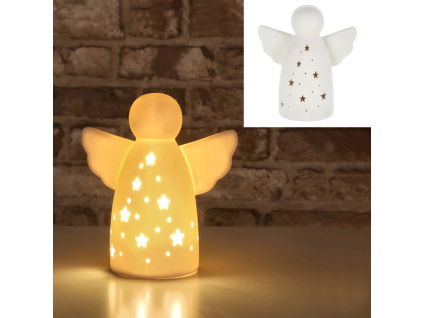 LED anděl, 17x18 cm