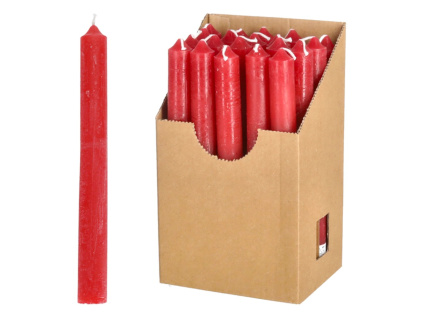 Svíčka Taper, tmavě červená, rustikální