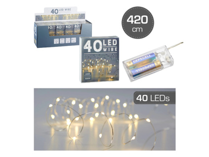 Světelný řetěz, Micro 40 LED 220cm, časovač