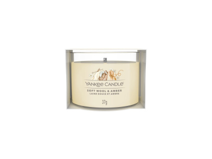 YANKEE CANDLE VOTIVNÍ SVÍČKA PLNĚNÁ VE SKLE SOFT WOOL & AMBER