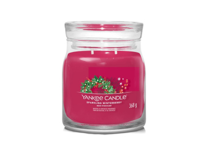 YANKEE CANDLE SPARKLING WINTERBERRY SIGNATURE STŘEDNÍ