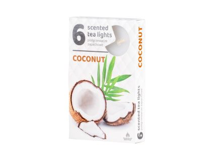 Čajové 6ks Coconut vonné svíčky