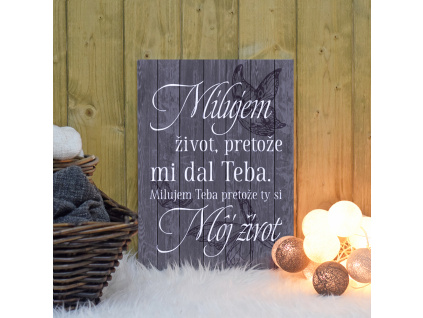 Cedulka - Milujem život - tmavá - Slovenská verze