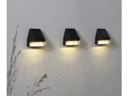 Solární osvětlení na stěnu - set 3 ks - 7x7,5x4cm