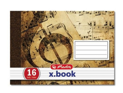 Sešit notový A5, 16 listů, na šířku