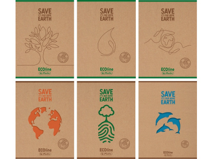 Sešit A5, 60 listů, linkovaný, ECOline - mix motivů