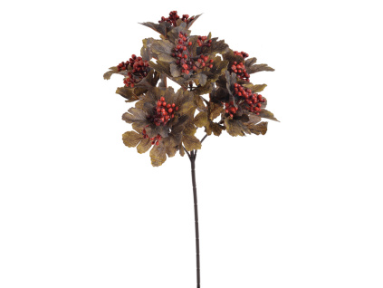 Trs listí s bobulkami - šedožlutá/červená