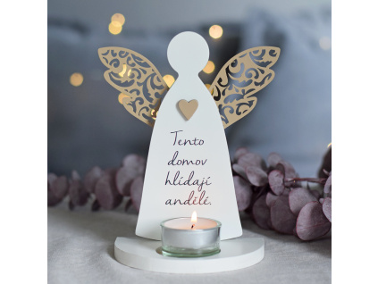 Anděl s ornamenty - Tento domov hlídají andělé