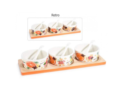 Servírovací prkénko s miskami