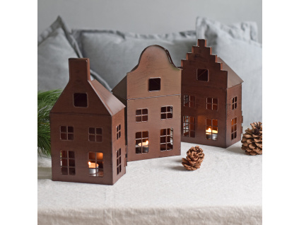 Kovový svícen - Městečko - kompletní sada