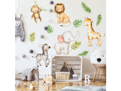 Samolepka na zeď - Zvířátka z Afriky
