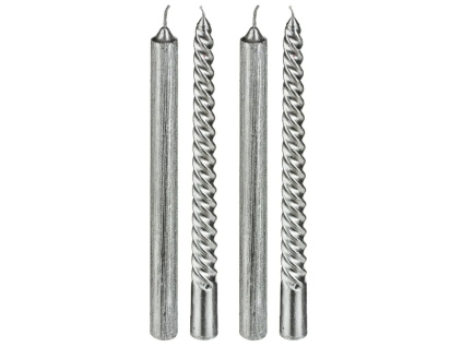 Sada adventních svíček - stříbrná