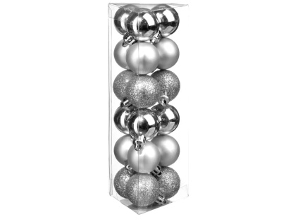 Sada baněk - 18 ks - stříbrná