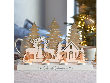 Adventní svícen - Zimní krajina