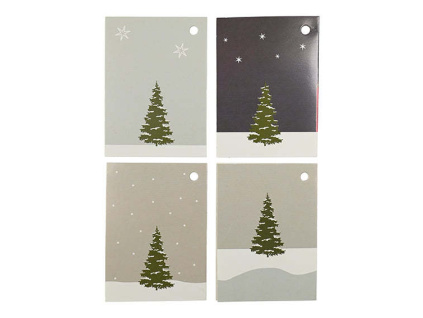 Det Gamle Apotek - Sada vánočních cedulek na dárky - 16 ks - domky