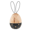 Dřevěná dekorativní figurka - vajíčko, 6X14 CM, černé