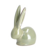 Keramický zajíček Tonja, délka 10 cm, šířka 6,5 cm, výška 13 cm, zelený