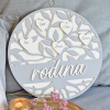 Rodina - strom se srdíčky (šedá) (Varianta Rodina - strom se srdíčky (šedá) 4 srdce ks)