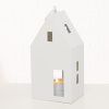Kovová lucerna na čajovou svíčku, bílý domeček - 4 druhy (Varianta Kovová lucerna na čajovou svíčku, bílý domeček - 4 druhy D)