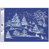 Okenní fólie česká zimní zasněžená krajina s glitry 35 x 50 cm (Varianta Okenní fólie česká zimní zasněžená krajina s glitry 35 x 50 cm C Varianta)