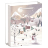 Taška dárková zimní krajina s glitrem L+ 30 x 42 x 12 cm (Varianta Taška dárková zimní krajina s glitrem L+ 30 x 42 x 12 cm B Varianta)