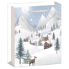 Taška dárková zimní krajina s glitrem L+ 30 x 42 x 12 cm (Varianta Taška dárková zimní krajina s glitrem L+ 30 x 42 x 12 cm D Varianta)