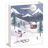 Taška dárková zimní krajina s glitrem L+ 30 x 42 x 12 cm (Varianta Taška dárková zimní krajina s glitrem L+ 30 x 42 x 12 cm A Varianta)