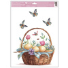Okenní fólie malované velikonoční košíky s glitry 30 x 42 cm (Varianta Okenní fólie malované velikonoční košíky s glitry 30 x 42 cm A)