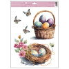 Okenní fólie malované velikonoční košíky s glitry 30 x 42 cm (Varianta Okenní fólie malované velikonoční košíky s glitry 30 x 42 cm D)