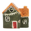 decorative house with led led 8x6x8 cm green ceramic