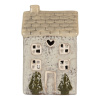 tealight holder house 9x8x15 cm grey ceramic