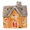 tealight holder house 13x8x14 cm orange ceramic