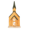 tealight holder house 9x8x21 cm orange ceramic
