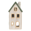 tealight holder house 9x8x18 cm beige ceramic