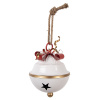 decorative pendant bell o 16x22 cm white metal