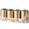 Emocio Válec 4ks 40x80mm Metal zlaté svíčky
