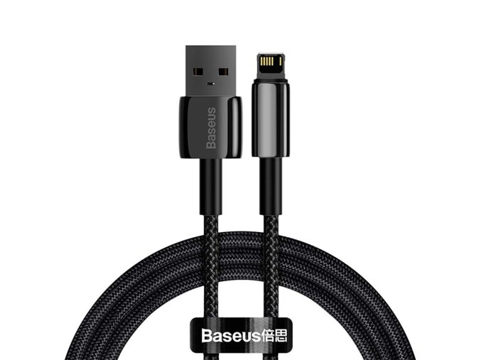 Zlatý kábel Baseus Tungsten USB na iP 2,4A 1m (čierny)