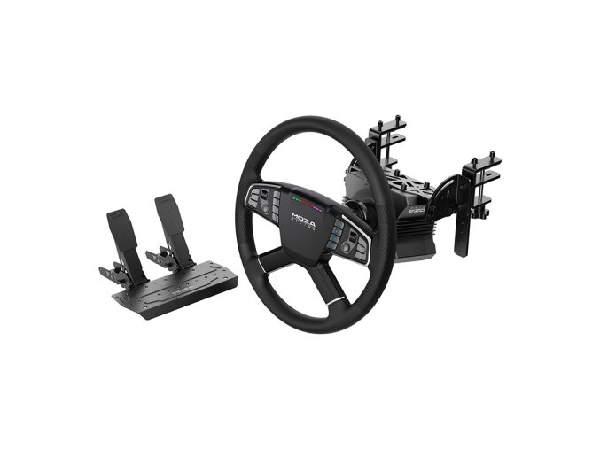 Zestaw gamingowy - baza R5 + kierownica ciężarowa TSW + pedały SRP-Lite + zaciski Moza Racing RS071 (PC)