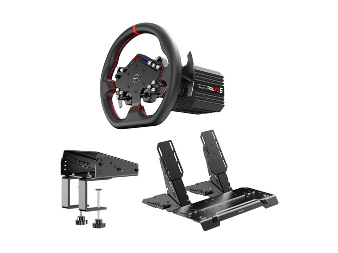 Zestaw PXN VD6 DBT – baza VD6 + kierownica WDS R2 + pedały hamulec/gaz PD HM + zacisk Z9