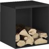 Holzregal schwarz einzel nero roma